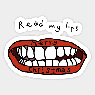 Read My Lips Merry Christmas Sticker